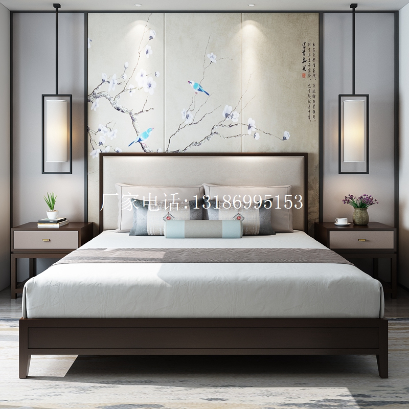 新中式床组合--8273(图1)