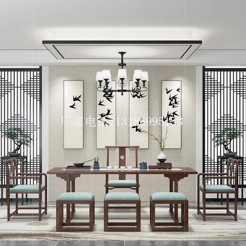 新中式茶桌椅组合--8437(图1)